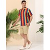 Lars Amadeus Men's Short Sleeve Button Down Summer Beach Vertical Striped Shirts - 4 of 4