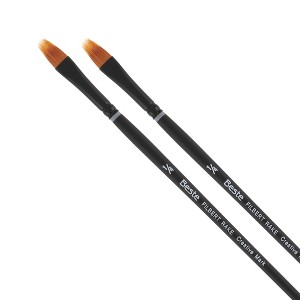 Creative Mark Beste Golden Taklon Filbert Rake 1/4" - 2 Pack Artist Brush, Professional Watercolor Brushes, For Acrylic Painting, Short Handle, Sharp - 1 of 4