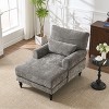 Hrinhom 34.7"W Modern Chaise Lounge,Upholstered Indoor Leisure Sofa Recliner, Chair Sleeper - 2 of 4