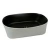 20" x 14" Modern Oval Vessel Sink – Matte White Exterior with Black Interior | Sleek Ceramic Countertop Bathroom Basin - 3 of 4