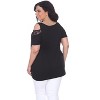 Women's Plus Size Cut Out Shoulder Bexley Tunic Top - White Mark - 3 of 3