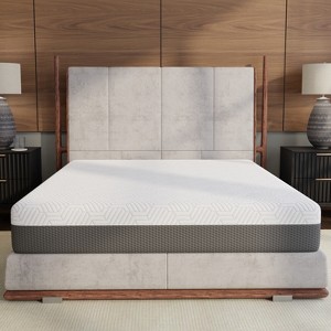 Vynxaria 10-Inch Twin XL Medium Firm Mattress, Phase Change Cooling Cover, 2" Ventilated I-Gel Foam + 3" Fria Foam + 5" Density Base Foam - 1 of 4