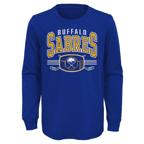Fanatics NHL Buffalo Sabres Graphic Sleeve Hit Blue Long Sleeve Shirt, Men's, Large