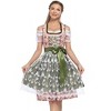 Women's Floral Dirndl - Style Dress with Lace Apron and Detachable Sleeves - 4 of 4