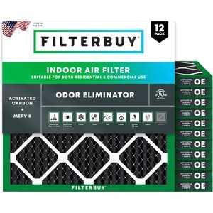 Filterbuy 16x16x1 Air Filter (12-Pack), Pleated MERV 8 Odor Eliminator Replacement HVAC AC Furnace Filters (Actual Size: 15.75 x 15.75 x 0.75) - 1 of 4