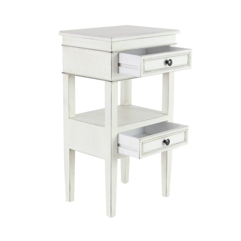 Distressed Wooden Side Table with Drawers - Olivia & May, 5 of 8