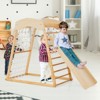 Safstar 6-in-1 Wood Jungle Gym Montessori Climbing Play Set w/Double-sided Ramp Natural - 4 of 4