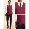 Lars Amadeus Men's Double Breasted V-Neck Slim Fit Formal Wedding Suit Vest - 4 of 4