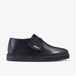 Clarks Originals ブラック Desert Trek ケア用品付き Clarks Originals Mens Desert Trek Black Smooth Leather Shoes 7.5
