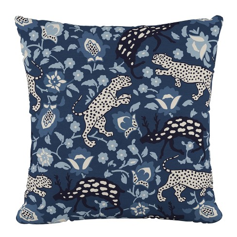 Leopard Outdoor Throw Pillow Blue - Skyline Furniture : Target