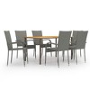 vidaXL Dining Set Grey, natural wood - 2 of 4