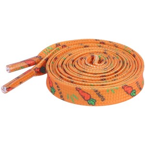 INSPIRE CHIC Flat Carrot Printed Soft Shoelaces for Casual Hiking Shoes 0.31'' 1 Pair - 1 of 4