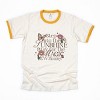 S.W.Smiley Step Into The Sunshine - Women's Ringer Graphic T-Shirt - 3 of 4