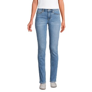 Lands' End Women's Recover Denim Mid Rise Slim Leg Jeans - 1 of 4
