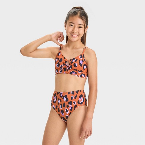 Girls' Hand Drawn Cheetah Printed Bikini Set - art class - image 1 of 3