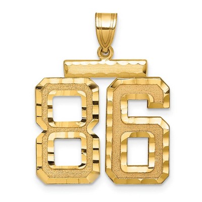 Black Bow Jewelry 14k Yellow Gold, Varsity Collection, Large D/C Pendant Number 86