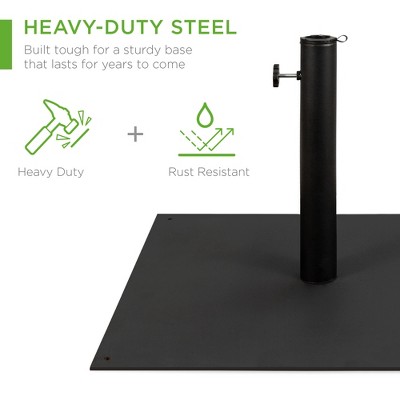 38.5lb Black Steel Square Patio Umbrella Base