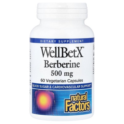 Natural Factors WellBetX® Berberine, 500 mg , 60 Vegetarian Capsules