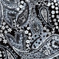 black white garden paisley