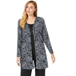 Jessica London Everyday Stretch Knit Open Front Cardigan - 1 of 4