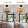 Bella Depot 18" Brown Rattan Ceiling Fan with 6-Light and Remote 3-speed Reversible Caged Fan (bulb not  included) - 4 of 4