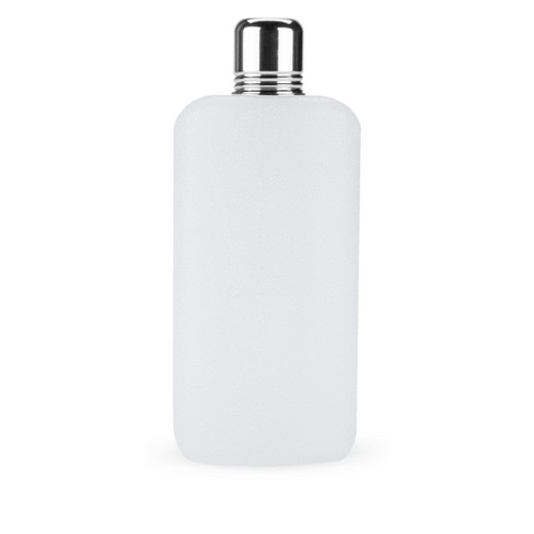 True Rogue Plastic Flask for Liquor - Hidden & Discreet 16oz White Plastic  Flask with 1oz Aluminum Shot Glass Cap for Travel & Cruise Liquor- Set of 1