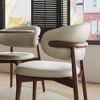 Set of 2 Mid-Century Modern Dining Chairs with Ergonomic Backrest, Solid Wood Frame & Easy-Clean Leather - 2 of 4