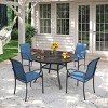 4-Person Patio Dining Set with Stackable Chairs, All-Weather Outdoor Garden Furniture - 2 of 4
