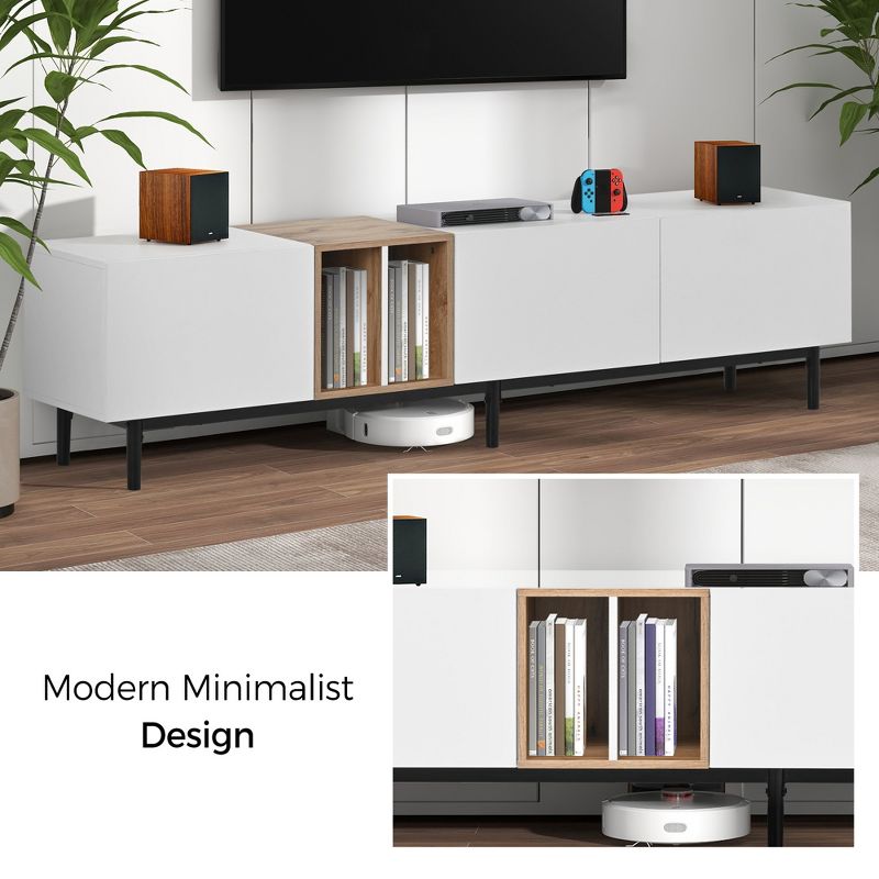 Modern TV Stand for TVs up to 80'', Entertainment Center with Large Storage Cabinet-ModernLuxe, 5 of 14