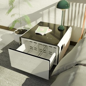 Smart Side Table with Built-in Fridge, Wireless Charging, USB & Power Ports, and Induction Light for Living Room and Bedroom - 1 of 4