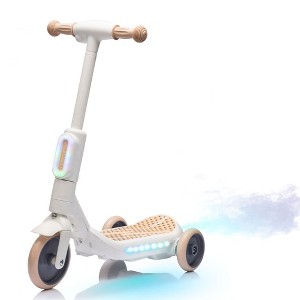 Whisen 2in1 Kids Ride On Three-Wheel Balance Scooter, Tail Color Lights W/Spray with Music - 1 of 4