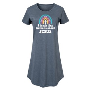 Women's - Instant Message - Teach About Jesus Graphic T-shirt Dress - 1 of 4