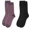 Memoi Women's 2 Pack Wool Waves Crew Socks - 2 of 4