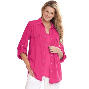 Woman Within Cotton Gauze Bigshirt - 1 of 4