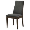 Fabric Upholstered Side Chair with Solid Back, Padded Seat and Grey-Dark Walnut Finish (Set of 2) - 3 of 4