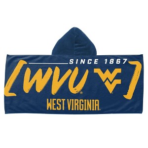 22"x51" NCAA West Virginia Mountaineers Hooded Youth Beach Towel - 1 of 3