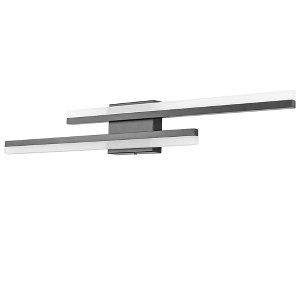 DORESshop 2-Light Minimalist Black/ Nickel LED Wall Sconce with  Acrylic Accent , Modern Wall Light for Bedroom, Living Room - 1 of 4