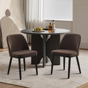 Upholstered Dining Chairs Set of 2, Modern Kitchen Chairs with Thick Cushions - 1 of 4