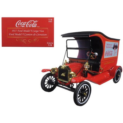 1917 Ford Model T Cargo Van "Coca-Cola" Red 1/18 Diecast Model Car by Motorcity Classics