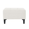 CAVINAS Modern Upholstered Square Ottoman Stool with Wood Legs,Small Waffle Tufted Ottoman for Bedroom,Apartment - 3 of 4