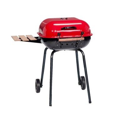 Americana Swinger 4101 Charcoal Grill with Side Table - Red - Meco