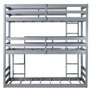Bellemave Triple Rubber Wood Bunk Bed with Two Built-in Ladders, Guardrails, Twin over Twin over Twin, Detachable Triple Twin Bunk Bed,Grey - 3 of 4