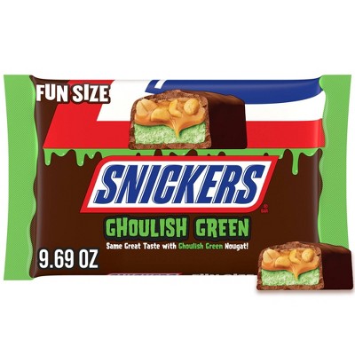 Snickers Ghoulish Green Candy Bars Halloween Chocolate - 9.69oz