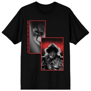 It Chapter 2 Movie 2019 Pennywise Screengrabs Crew Neck Short Sleeve Men's Black T-shirt - 1 of 3