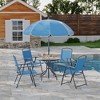 6 Pieces Patio Dining Set with Umbrella, Outdoor Furniture Set with 4 Folding Dining Chairs, Garden Patio Furniture Set - 2 of 4