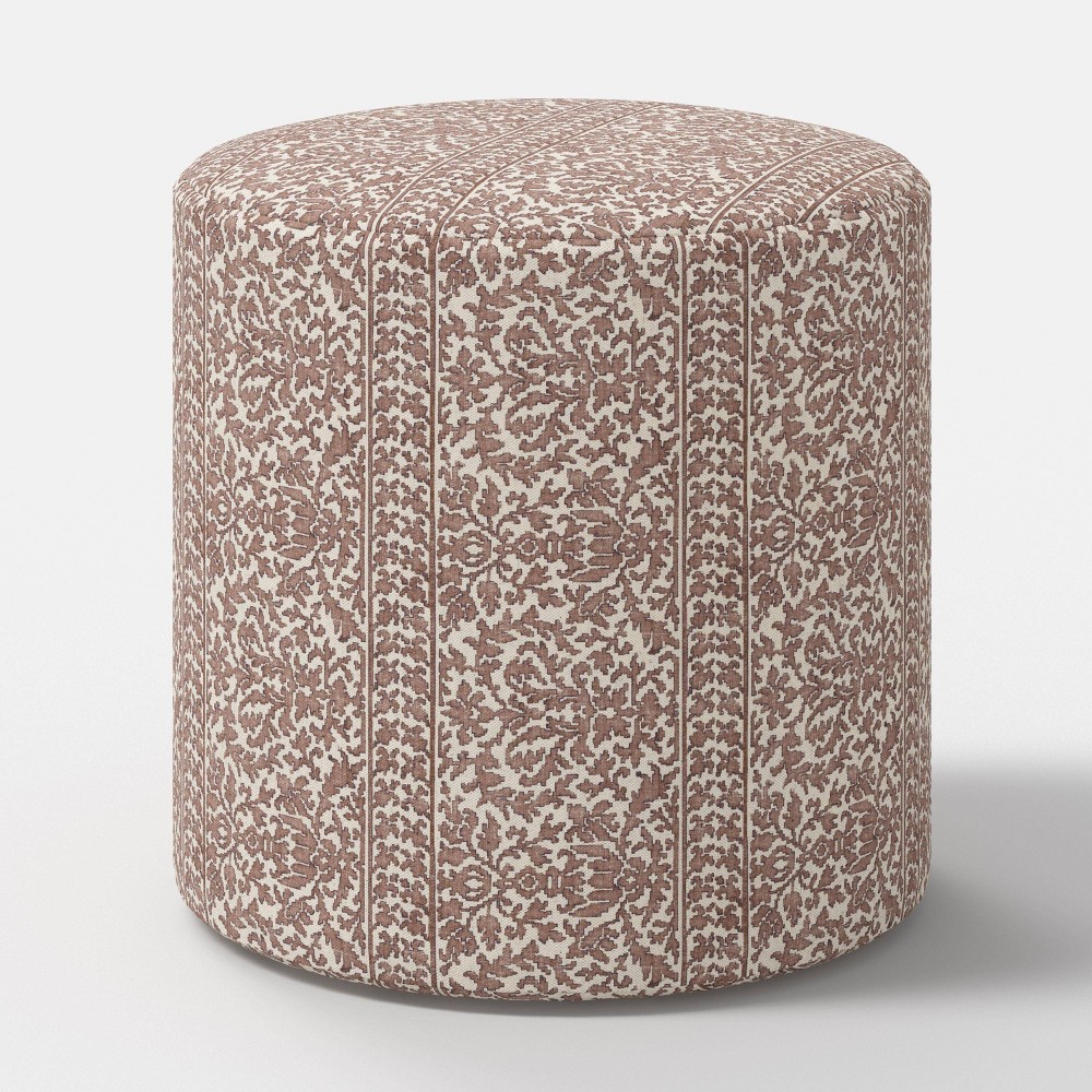 Tambor Ottoman Louisette Floral Brown - Threshold™