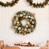 COZONY 24" Lighted Christmas Wreath with Timer, Pre-Lit Xmas Wreath with 20 LED Lights, Frosted Branch & Balls, Battery Operated for Holiday Decor - 4 of 4