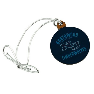 Northwood University Timberwolves Logo Mini Small Tiny Wood Christmas Tree Holiday Ornament