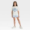 Girls' Short Sleeve Oversized Cali Graphic T-Shirt - Cat & Jack™ Cream - 4 of 4