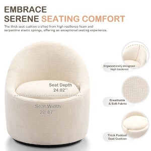 Modern Barrel Swivel Chairs with Concealed Storage, Round Upholstered Accent Chairs - 1 of 4